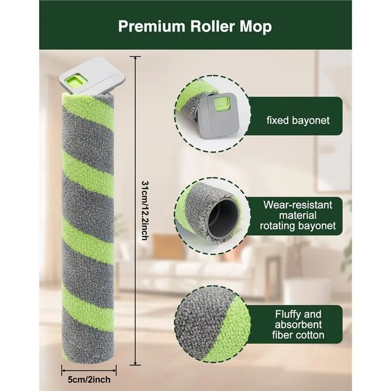 Lot de 2 serpillères à rouleau pour aspirateur robot iRobot Roomba Max 705 Combo/ Combot Max 706 Combo - Lavables en microfibre - Pièce de rechange